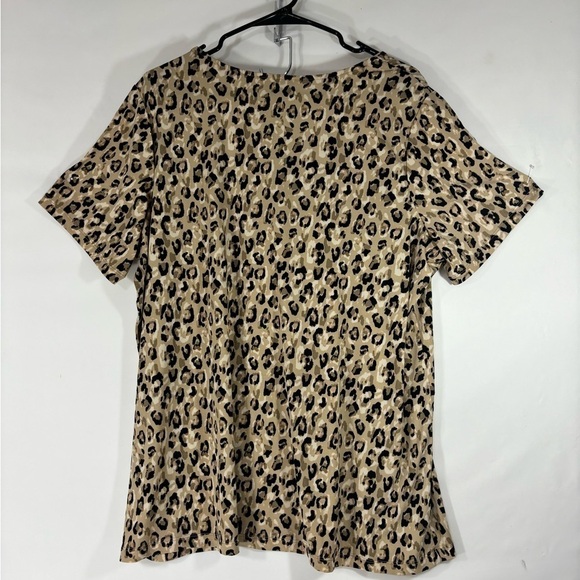 Susan Graver Cheetah Print Blouse 1X - Picture 2 of 4